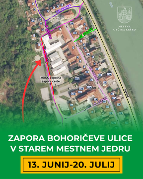Začasna zapora dela Bohoričeve ulice